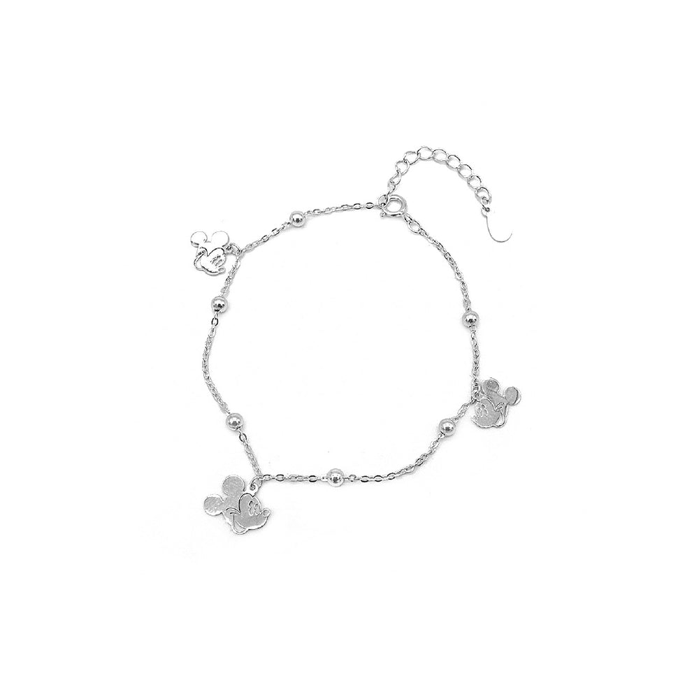 Silverworks Dangling Mickey Mouse Head Charm Bracelet B5312