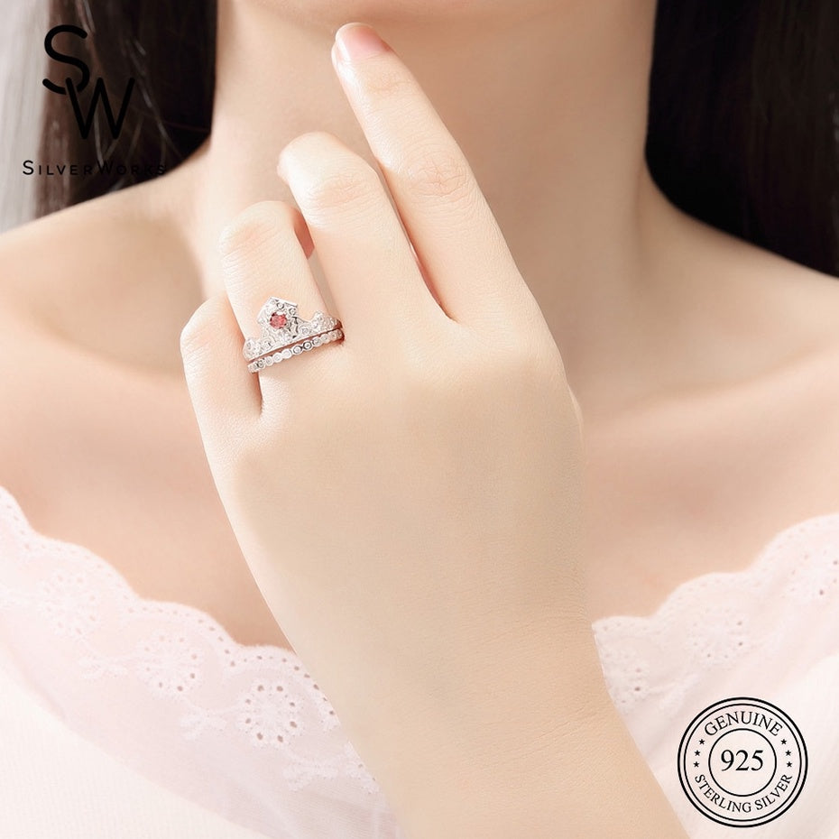 Silverworks 2 in 1 Aurora Princess Ring - Fashion Accessory for Women R6337