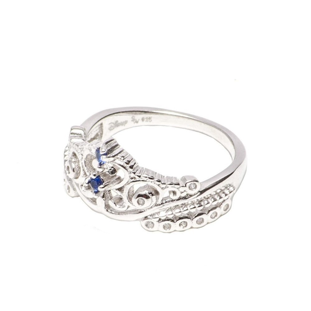 Cinderella Sapphire Disney Princess 925 Sterling Silver Crown Ring | SilverWorks