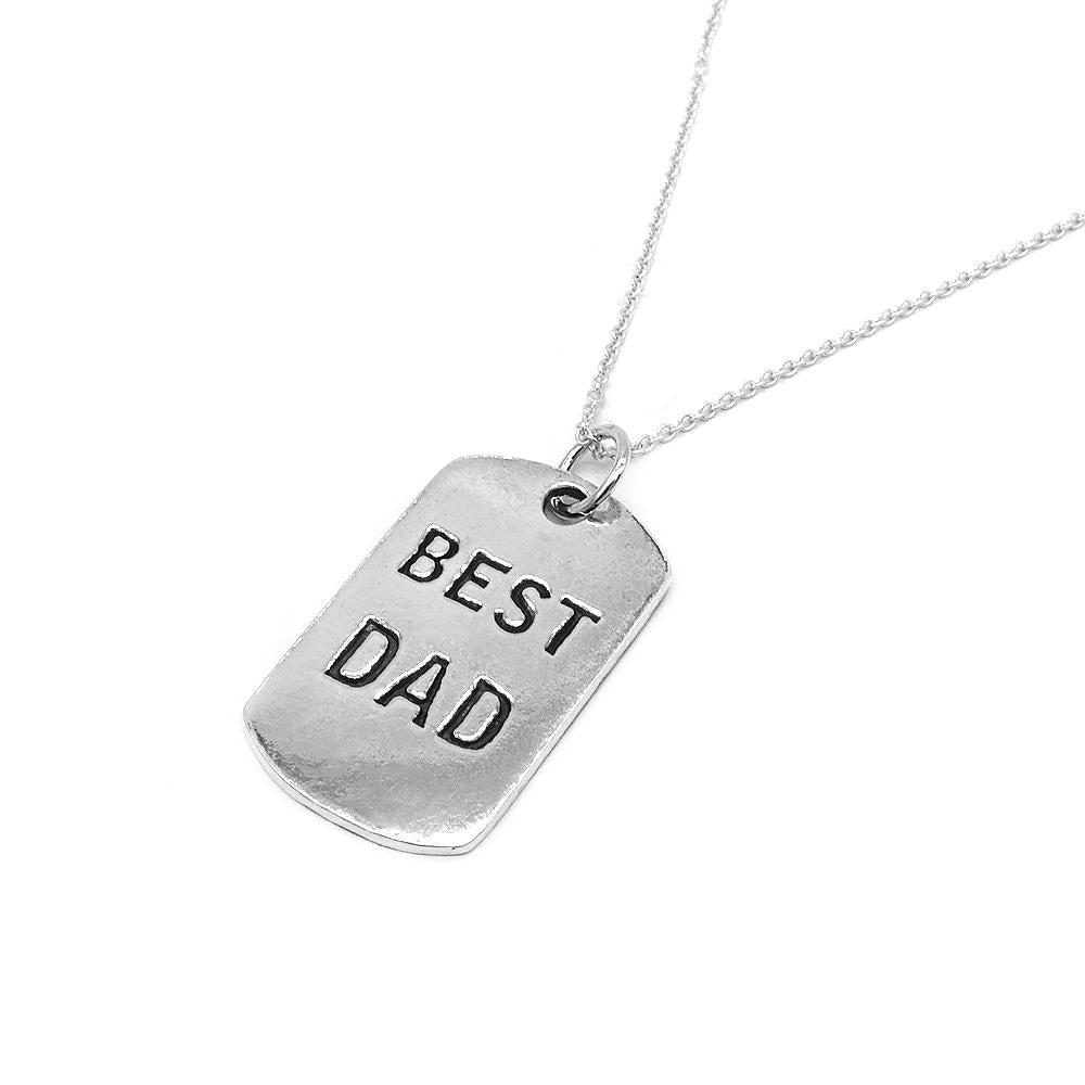 "Best Dad" Engraved Dogtag Pendant Necklace | SilverWorks