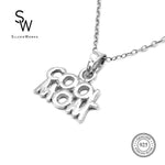 Silverworks N4029 Cool Mom Pendant in Thin Chain Necklace
