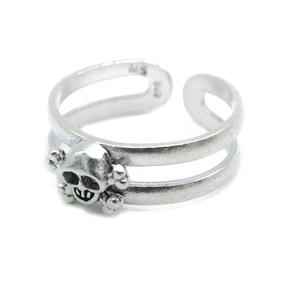 Blaine Skull 925 Sterling Silver Toe Ring | SilverWorks