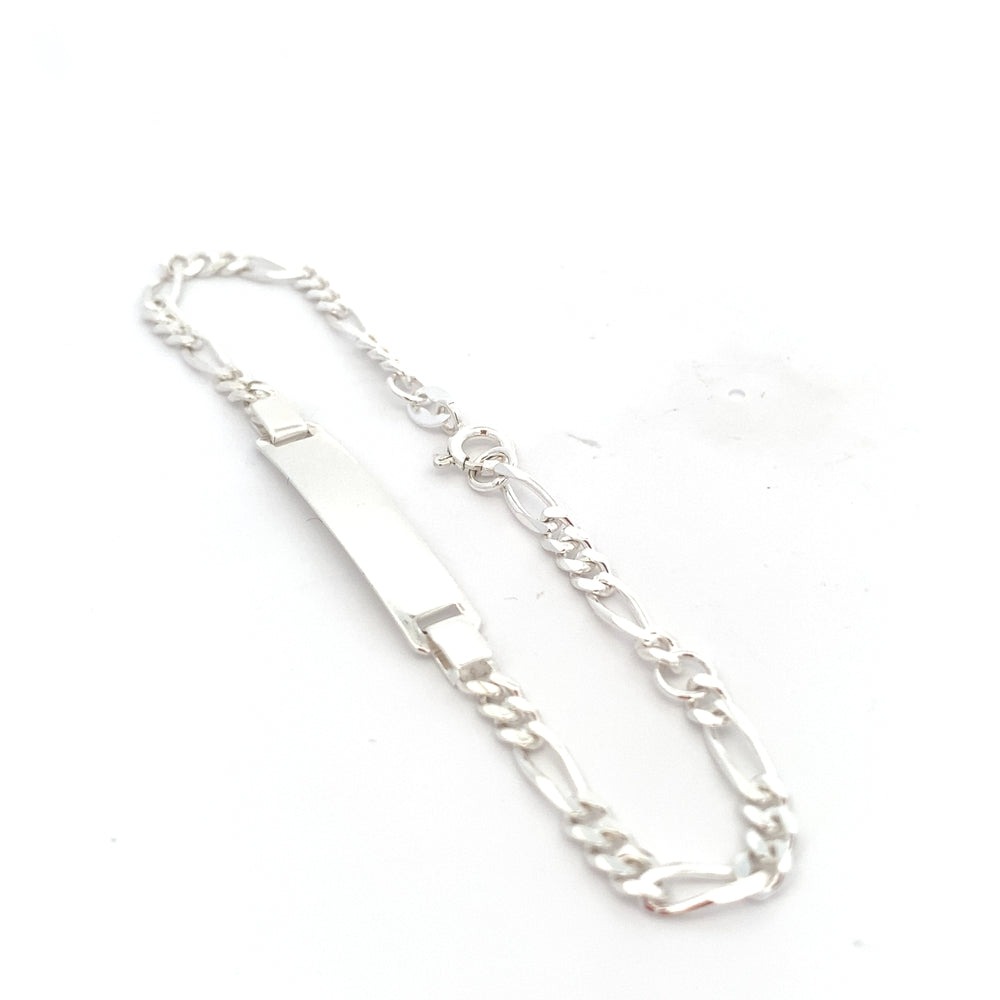 Florence Figaro w/ ID Bar 925 Sterling Silver Chain Bracelet | SilverWorks