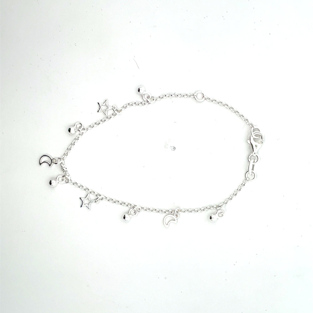 
                      
                        Chrislen Star & Moon 925 Sterling Silver Charm Bracelet
                      
                    