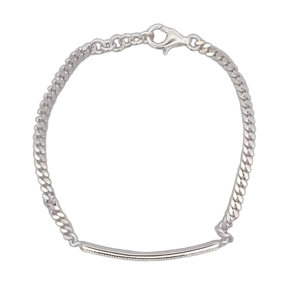 SilverWorks Engravable ID Bar Silver Bracelet B5413