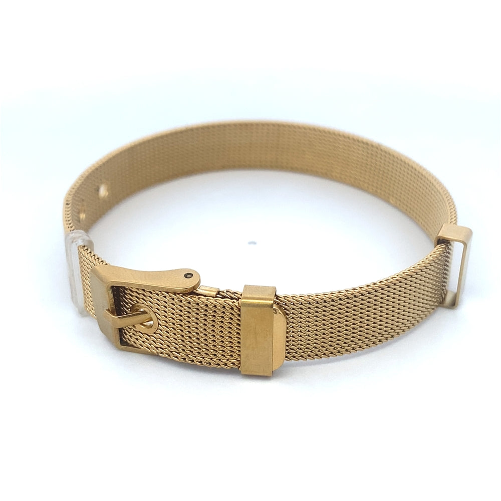 Gold Plated Slide Strap Bracelet 925 Sterling Silver | SilverWorks