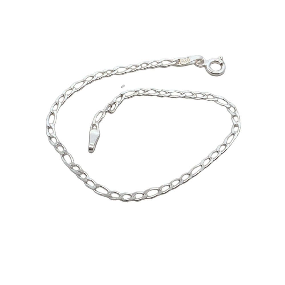 B5464 SLVR 7IN LGHT FGRO CHAIN BRCLET 1.6G