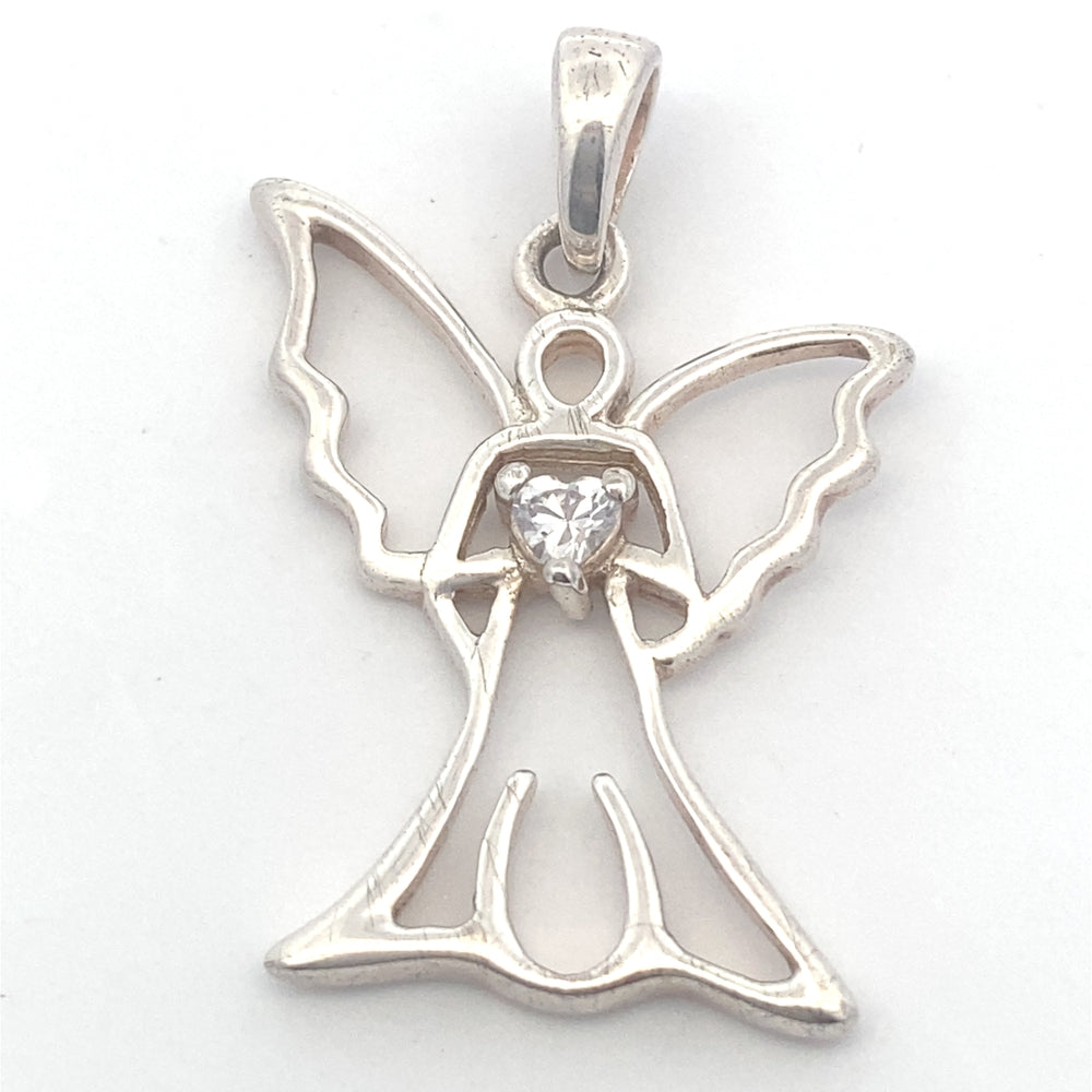 C3978 OPEN ANGEL PNDNT W/CZ