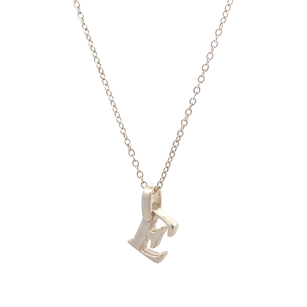 
                      
                        Letter E 925 Sterling Silver Personalized Initial Letter Pendant | SilverWorks
                      
                    