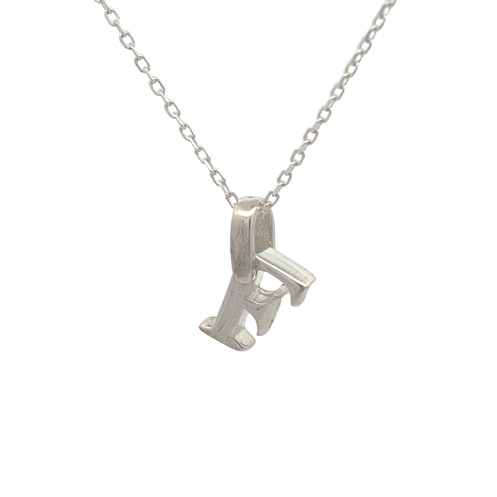 Polished Letter Pendant with Rolo Chain Necklace