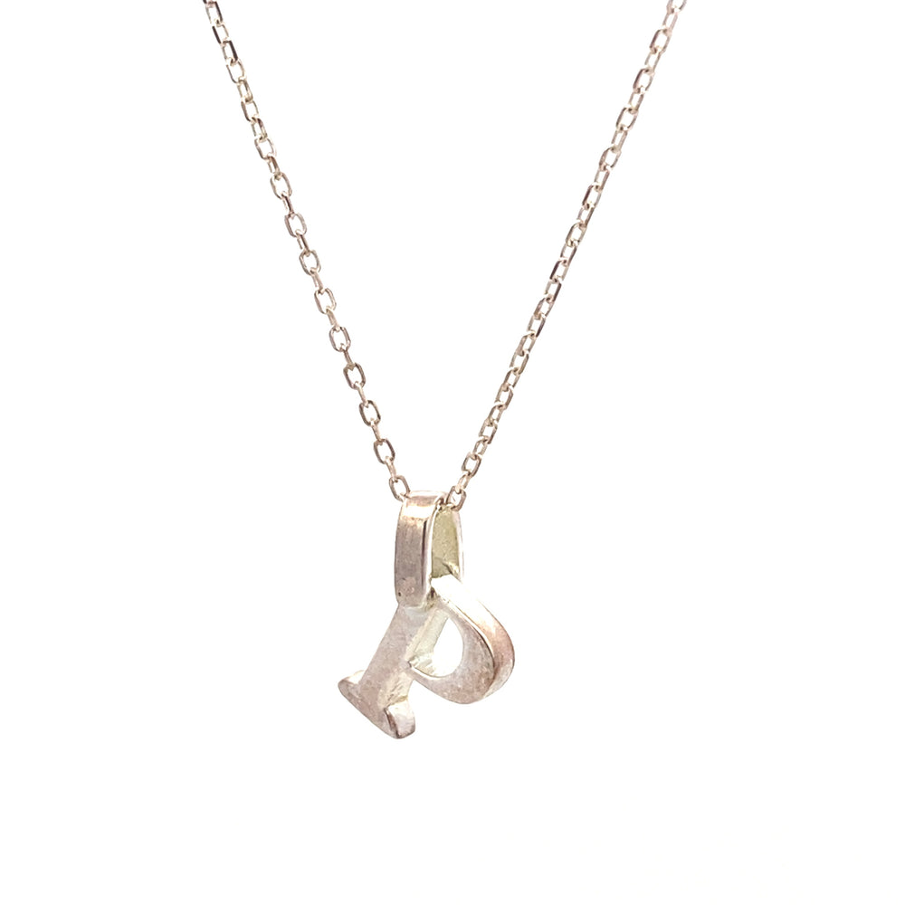 
                      
                        Polished Letter Pendant with Rolo Chain Necklace
                      
                    
