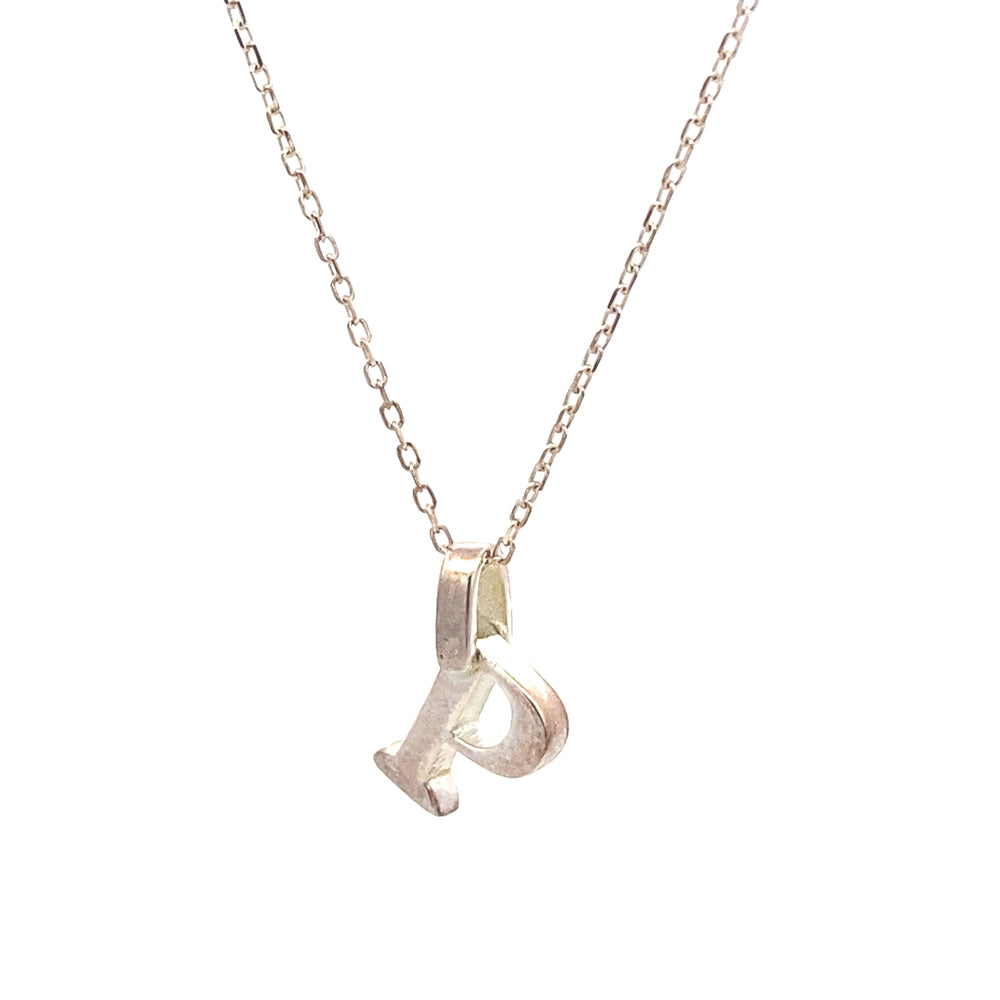 
                      
                        Polished Letter Pendant with Rolo Chain Necklace
                      
                    