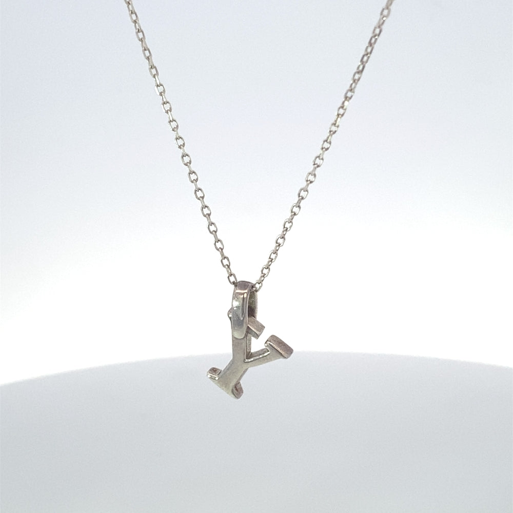 Polished Letter Pendant with Rolo Chain Necklace – SilverWorks