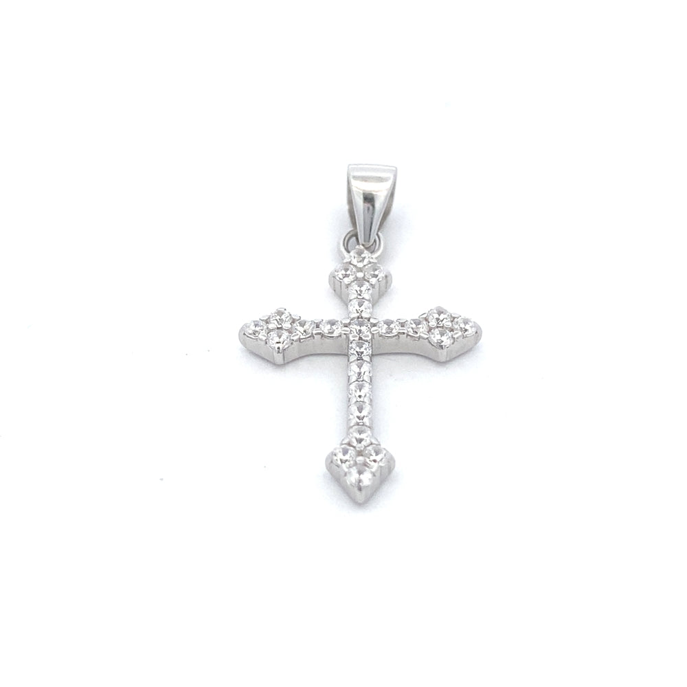 C5084SSILVER CELTIC CZ CROSS PENDANT 1.07G