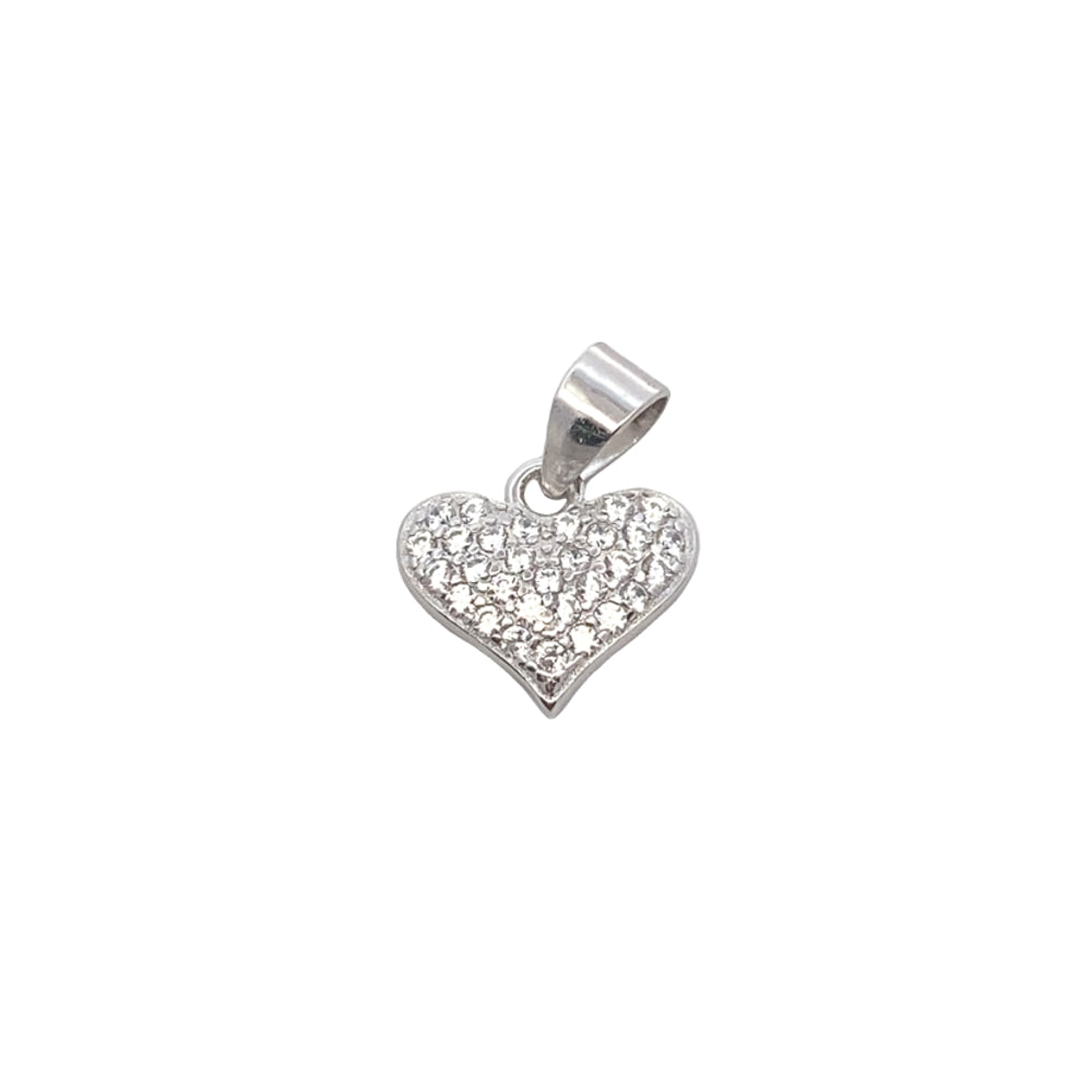 C5228 RHOD FULL WHTE CZ HEART PENDANT 1G