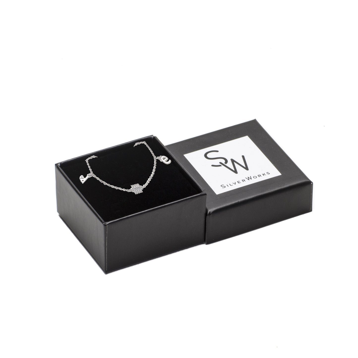 Cassidy Barrel & Love Letter 925 Sterling Silver Charm Bracelet | SilverWorks