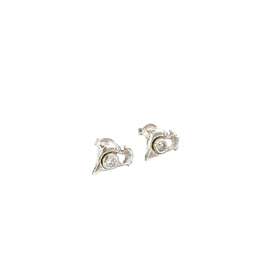 Tilly Dolphin 925 Sterling Silver Stud Earrings | SilverWorks