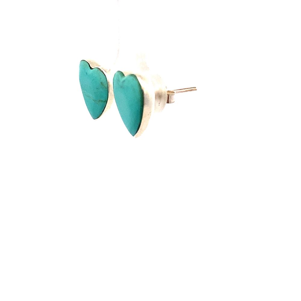 Francess Turquoise Heart 925 Sterling Silver Stud Earrings | SilverWorks