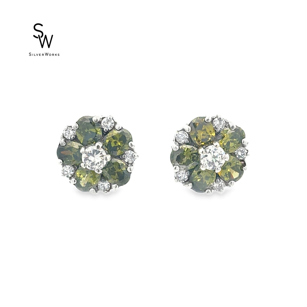 E5390 EARRING WITH OVAL CZ (MULTI)