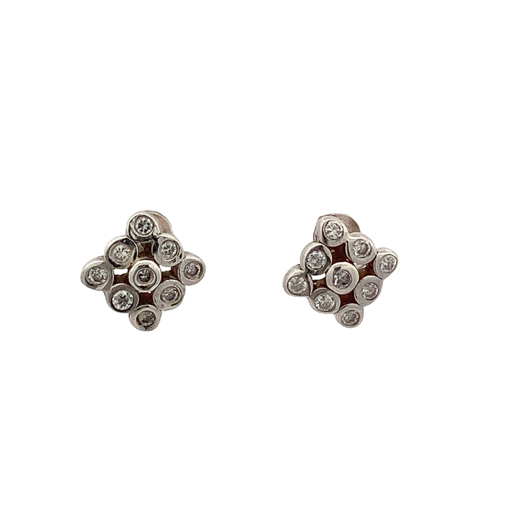 E5758 SQUARE EARRING FULL CZ STUD