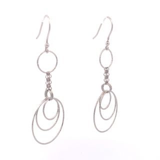 Reese Layered Hoops 925 Sterling Silver Hook Drop Earrings | SilverWorks