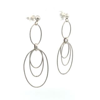 Nights on Broadway Silver Dangling Earrings