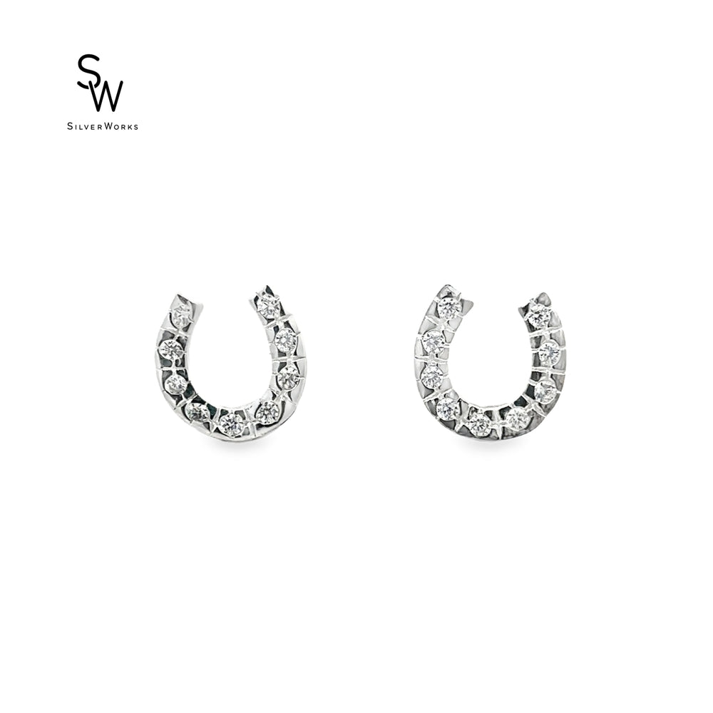 E7518 CZ PAVE HORESHOE STUD 1.5G