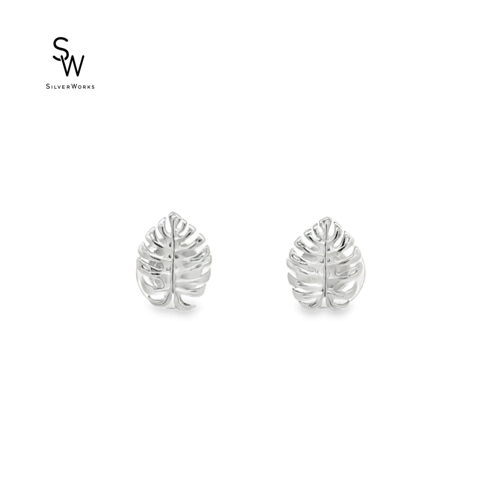 E7557 RHDM PLATED FERN STUD SE 1.5G