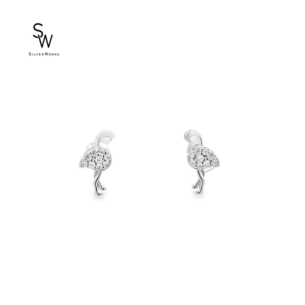 E7601 CZ PAVE FLAMINGO STUD 0.8G