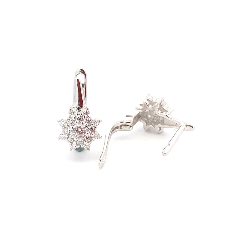E7771 SILVER ROSITAS CLIP ON EARRINGS SILVER W/ CZ