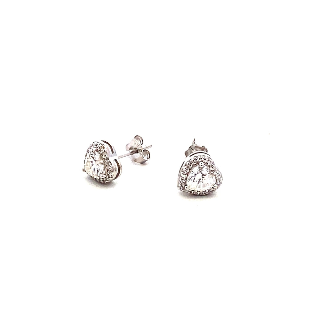 Macsen Heart 925 Sterling Silver Stud Earrings | SilverWorks
