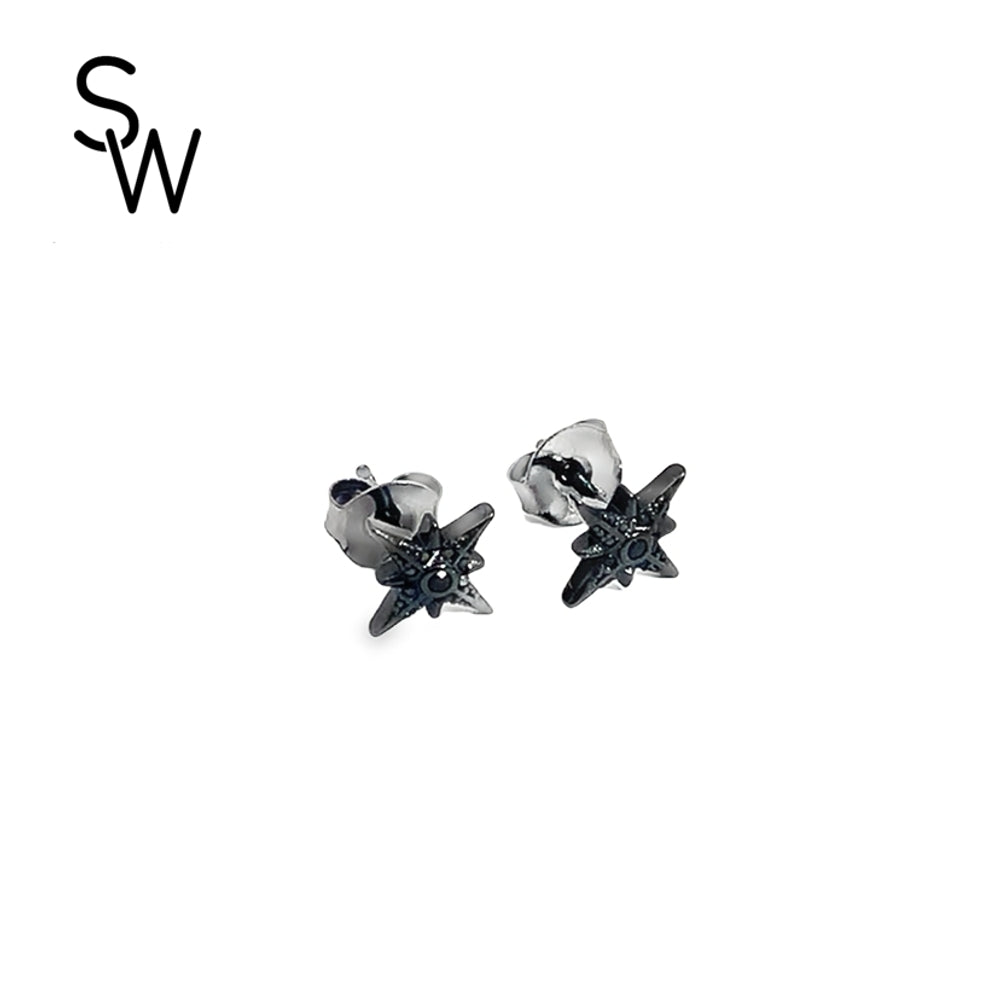 
                      
                        E7967 BLK RHOD NRTHSTR SDE N MID RND BLK CZ STUD 1.3G
                      
                    