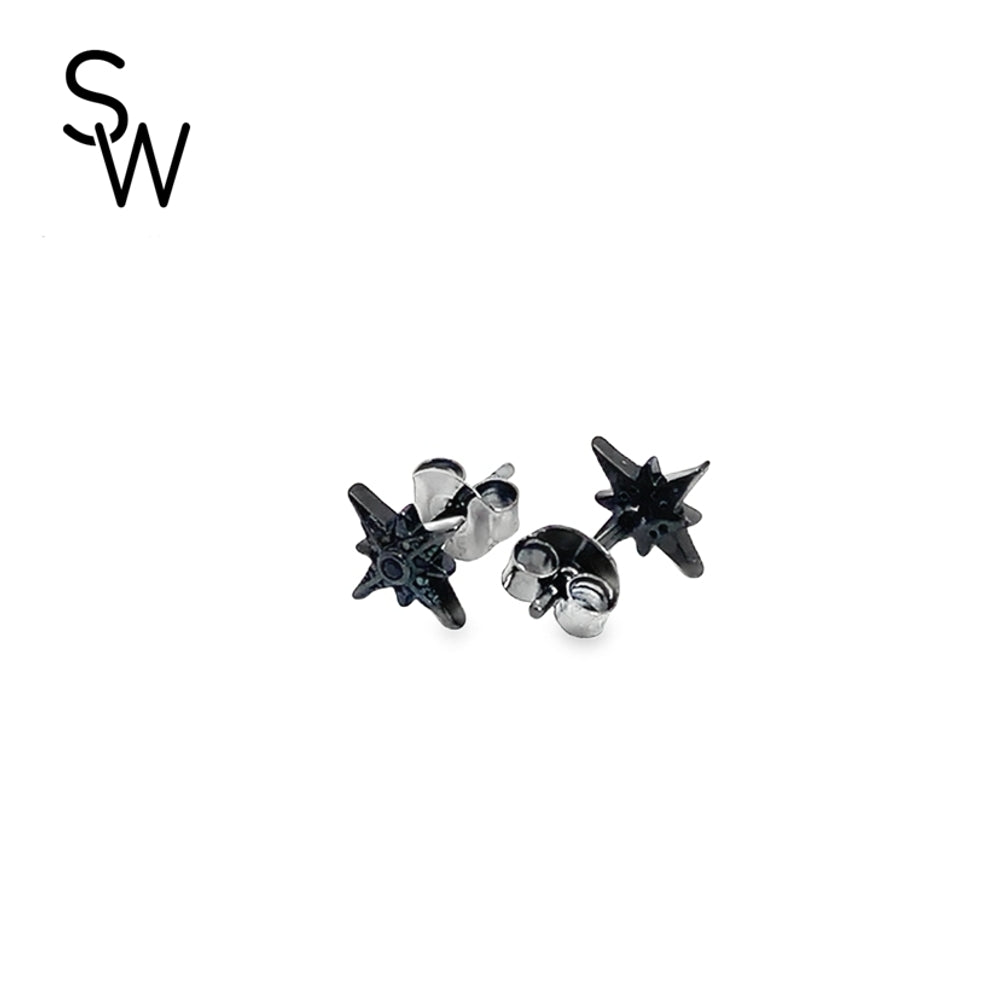 
                      
                        E7967 BLK RHOD NRTHSTR SDE N MID RND BLK CZ STUD 1.3G
                      
                    