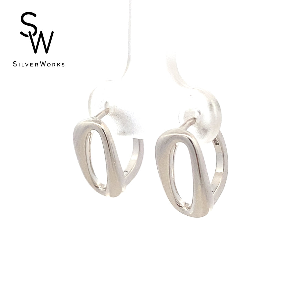 E7975 COCOON WVE RHOD HUGGIE EARRNG 1.8G