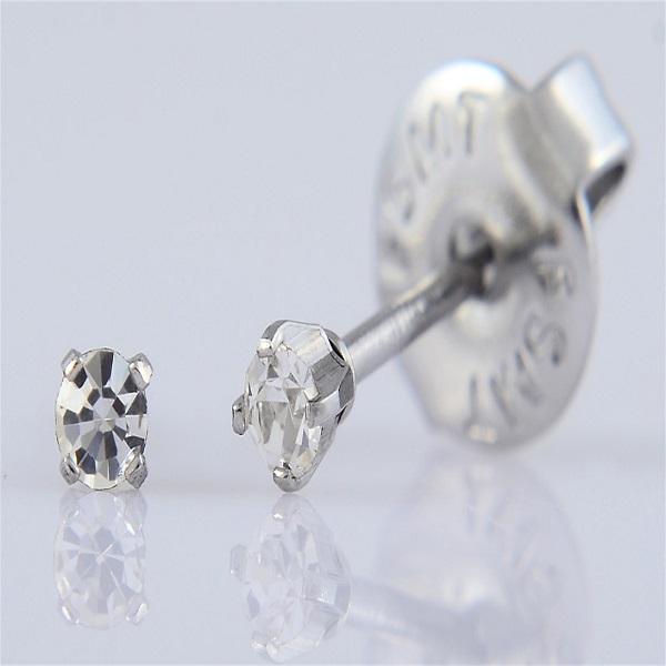 E7980 SS 2MM CLEAR CRYSTAL BABYEARPIERCING