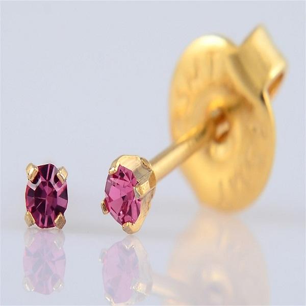 E7981 GPLTD SS 2MM ROSE CRYSTAL BABYEARPIERCING