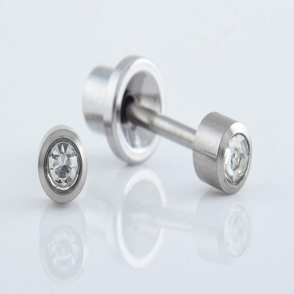 E7990 TITANIUM 3MM HEAD 2MM CRYSTL EARPIERCING