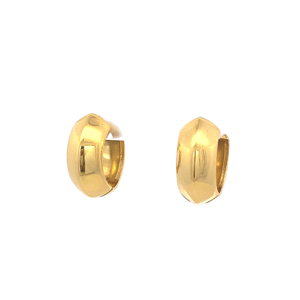 Sienna Gold Knife Edge 925 Sterling Silver Hoop Earrings | SilverWorks