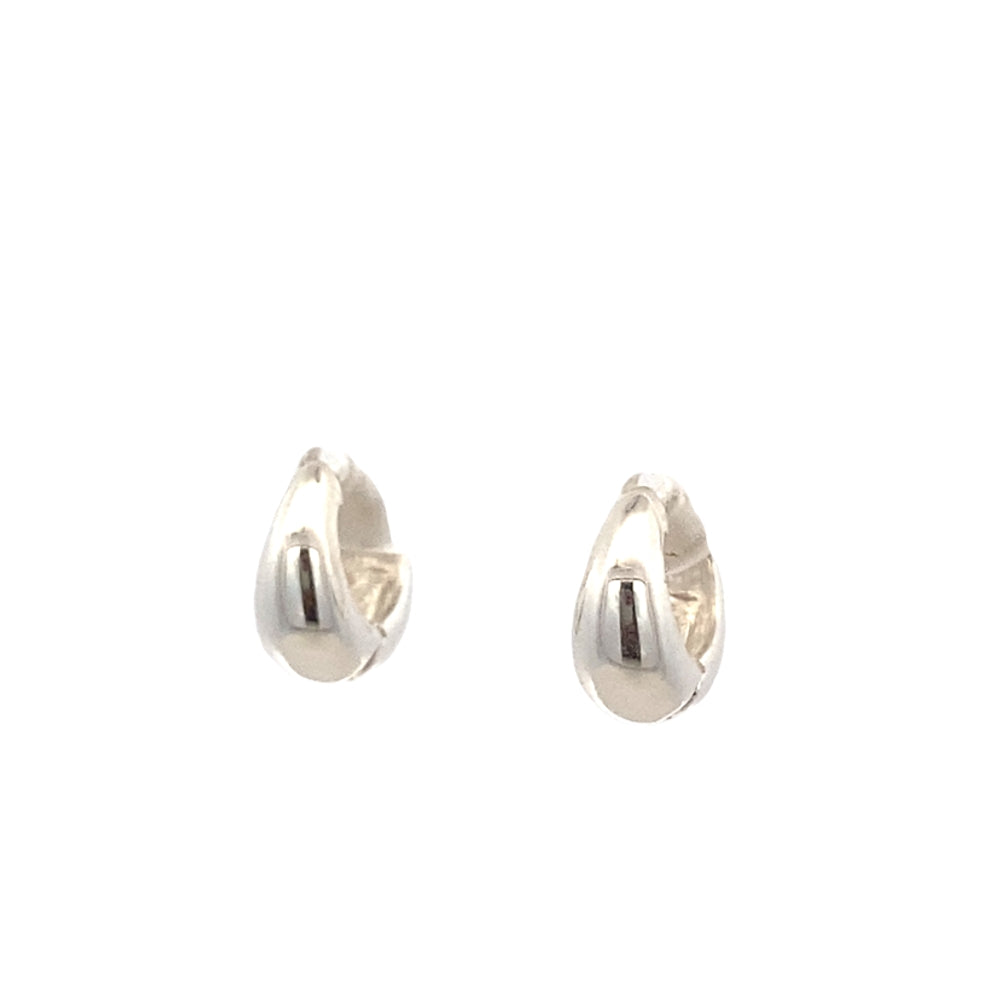 Tara Silver Rounded 12mm 925 Sterling Silver Huggie Earrings | SilverWorks