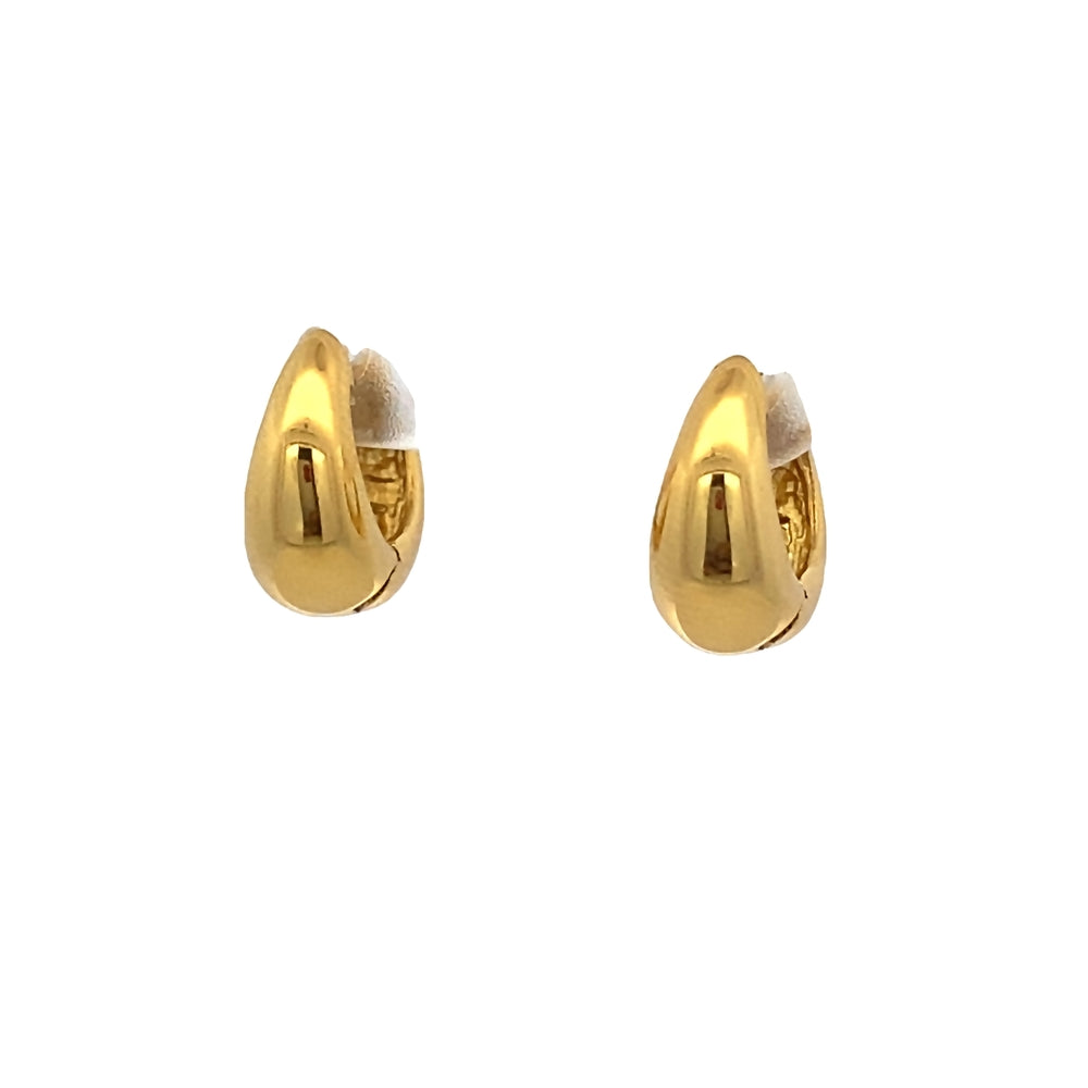Tara Gold Rounded 12mm 925 Sterling Silver Huggie Earrings | SilverWorks
