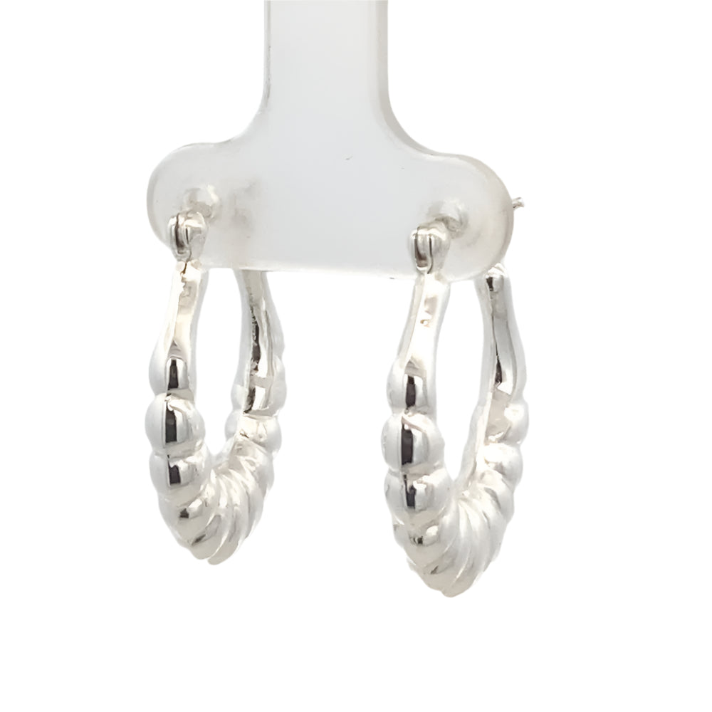 Jordyn Silver Shrimp 925 Sterling Silver Hoop Earrings | SilverWorks