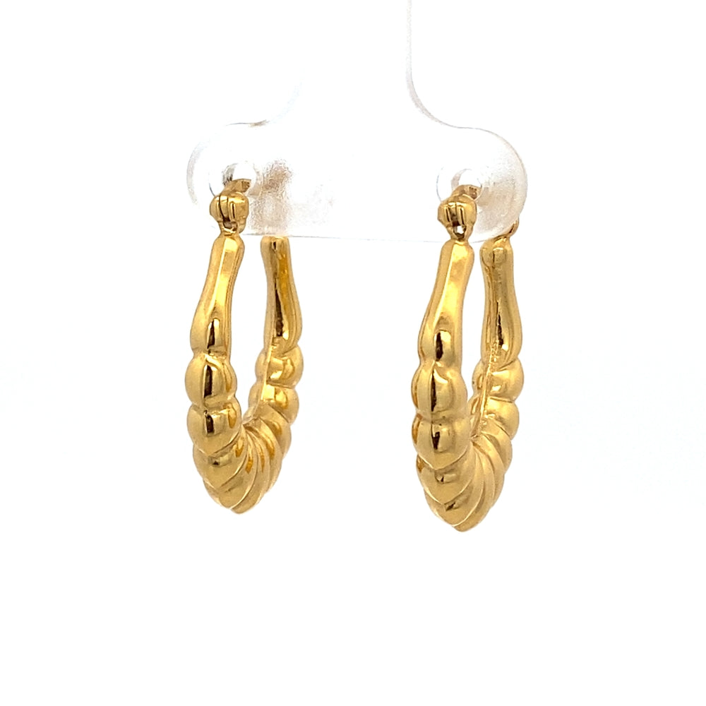 Jordyn Gold Shrimp 925 Sterling Silver Hoop Earrings | SilverWorks