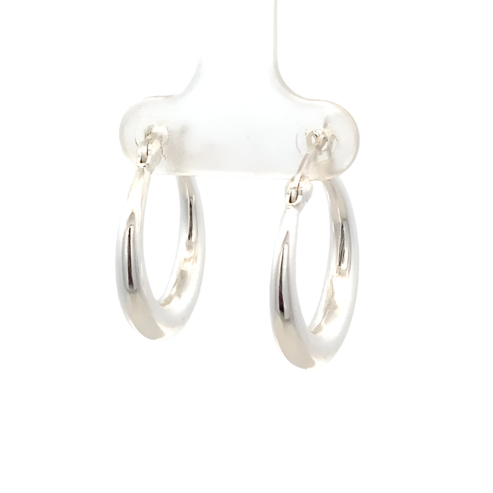 Soleil Silver Hollow 22mm 925 Sterling Silver Hoop Earrings | SilverWorks