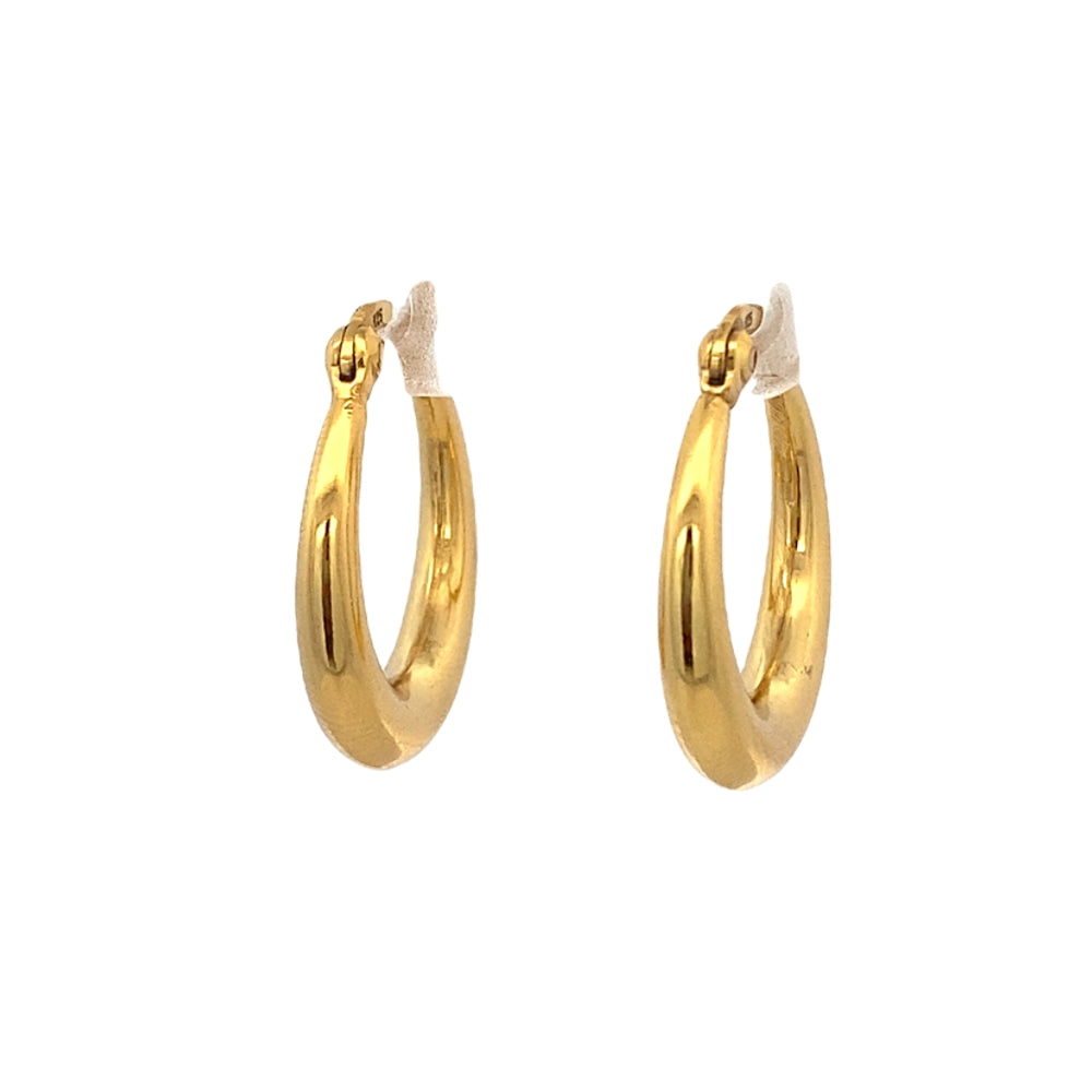 Soleil Gold Hollow 22mm 925 Sterling Silver Hoop Earrings | SilverWorks