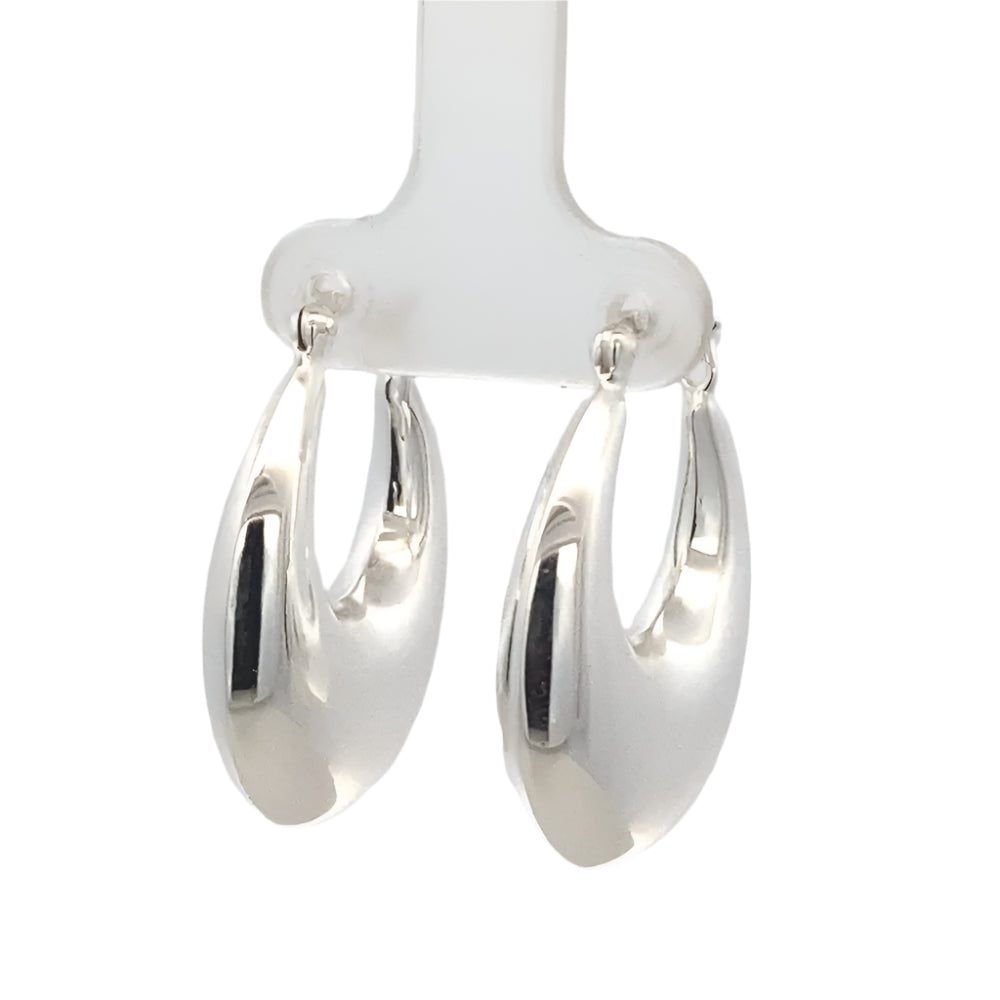 Vera Silver Teardrop 22mm 925 Sterling Silver Hoop Earrings | SilverWorks