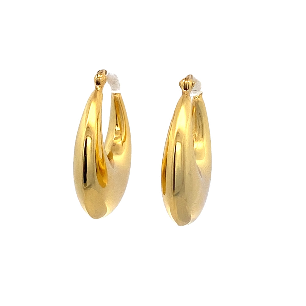 Vera Gold Teardrop 22mm 925 Sterling Silver Hoop Earrings | SilverWorks