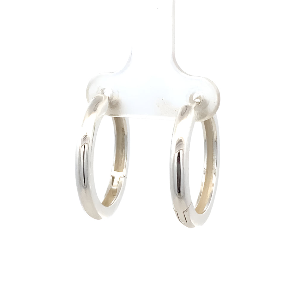 Luna Silver Classic 23mm 925 Sterling Silver Hoop Earrings | SilverWorks