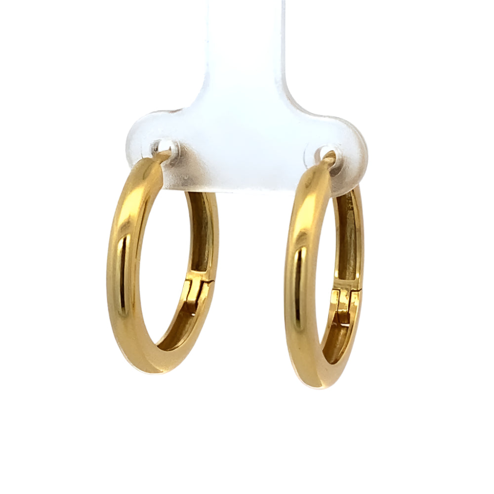 Luna Gold Classic 23mm 925 Sterling Silver Hoop Earrings | SilverWorks