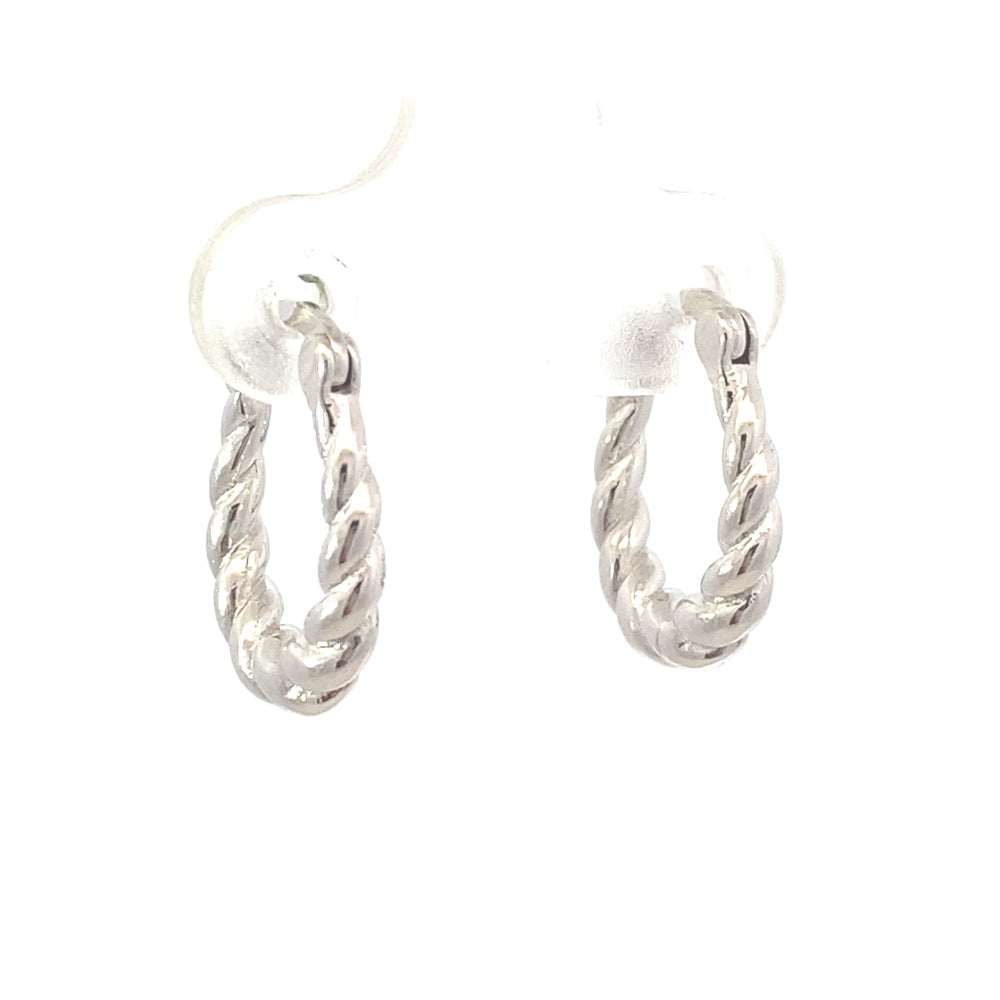 E8043 SILVER CREOLE FULL TWISTED EARRNG 2.67G