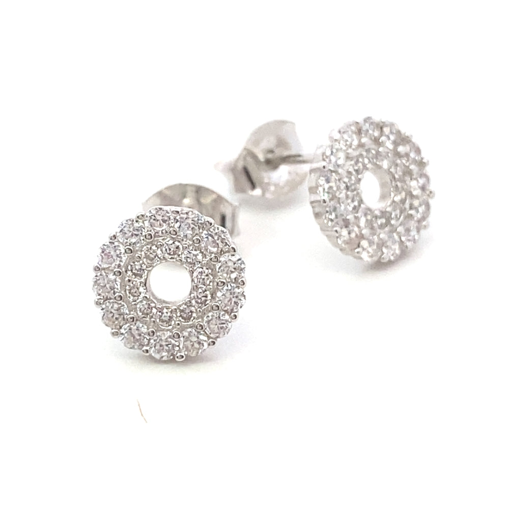 E8045 SILVER FULLCZ MID OPEN 8MM CRCLE STUD 1.21G